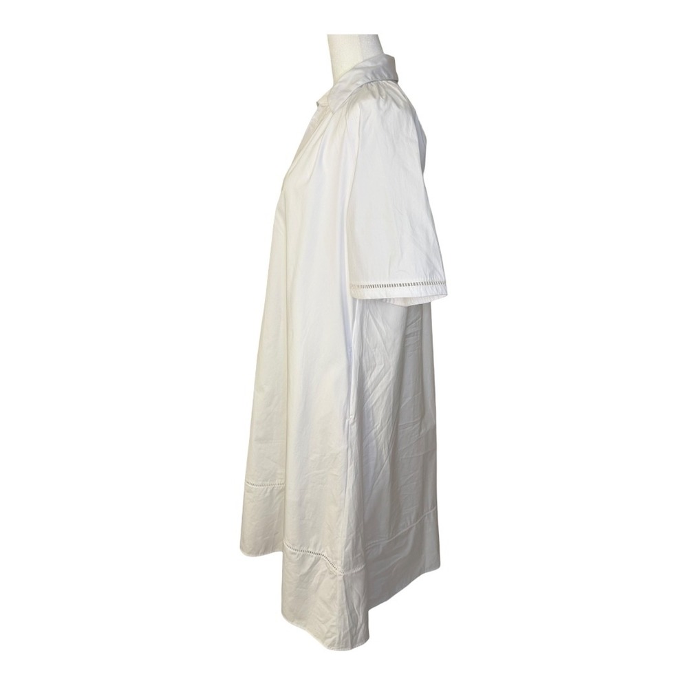 Madewell White V-Neck High-Low Midi Dress - Picture 3 of 8